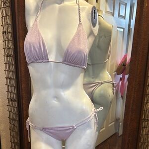 Shimmery Pink Bikini Set